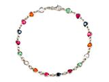 10 Inches Hearts Ankle Bracelet with Simulated Stones