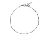Sterling Silver 10 Inches Cross Ankle Bracelet