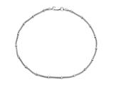 Sterling Silver 10 Inches Popcorn Bead Ankle Bracelet