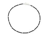 Sterling Silver with Black Rhodium 10 Inches Ankle Bracelet
