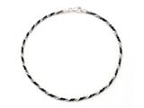 Sterling Silver with Black Rhodium 10 Inches Ankle Bracelet