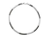 10 Inches Flat Snake Ankle Bracelet with Black Rhodium