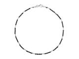 Sterling Silver with Black Rhodium 10 Inches Ankle Bracelet