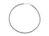 Sterling Silver with Black Rhodium 10 Inches Snake Chain Ankle Bracelet