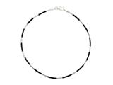 Sterling Silver with Black Rhodium 10 Inches Snake Chain Ankle Bracelet