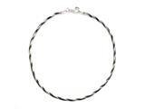 10 Inches Snake Chain Ankle Bracelet with Black Rhodium