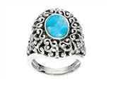 Sterling Silver Simulated Turquoise Ring