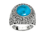 Sterling Silver Simulated Turquoise Ring