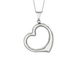 14K White Gold Open Heart Pendant on a 18 Inch Chain