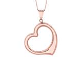 14K Pink Gold Open Heart Pendant on a 18 Inch Chain