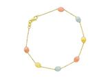 14K Yellow Gold 17 Inch Tri-Color Textured Tube Pebble Necklace with Lobster Clasp