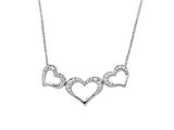14K White Gold Triple Open Heart Pendant on a 18 Inch Chain