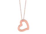 14K Rose Gold Open Heart Pendant on a 18 Inch Chain