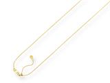 14K Yellow Gold 22 Inch Diamond Cut Adjustable Cable Chain with Lobster Clasp and Small Heart Charm