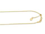 14K Yellow Gold 22 Inch Diamond Cut Adjustable Octagon Chain with Lobster Clasp and Small Heart Charm