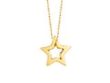 14K Yellow Gold Open Star Pendant on a 18 Inch Chain