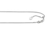 14kt White Gold 22 Inch Diamond Cut Adjustable Box Chain with Lobster Clasp and Small Heart Charm