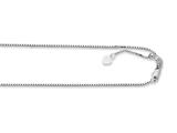 14kt White Gold 22 Inch Diamond Cut Adjustable Box Chain with Lobster Clasp and Small Heart Charm