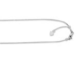 14kt White Gold 22 Inch Diamond Cut Adjustable Octagon Chain with Lobster Clasp and Small Heart Charm
