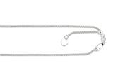 14kt White Gold 22 Inch Diamond Cut Adjustable Popcorn Chain with Lobster Clasp and Small Heart Charm