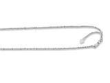 14kt White Gold 22 Inch Diamond Cut Adjustable Sparkle Chain with Lobster Clasp and Small Heart Charm