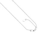 14kt White Gold 22 Inch Diamond Cut Adjustable Singapore Chain with Lobster Clasp and Small Heart Charm