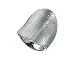 Rhodium Plated Textured Stardust Diamond Cut Ring