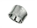 Rhodium Plated Textured Stardust Diamond Cut Ring