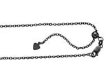 Ruthenium Plated 22 Inch Diamond Cut Adjustable Cable Chain with Lobster Clasp and Small Heart Charm
