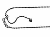 Ruthenium Plated 22 Inch Diamond Cut Adjustable Sparkle Chain with Lobster Clasp and Heart