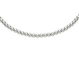 Rhodium Plated 18 Inch Round Bead Necklace with Lobster Clasp