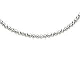 Rhodium Plated 7.5 Inch Round Bead Bracelet with Lobster Clasp