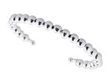 Rhodium Plated 6mm Round Bead Cuff Bangle