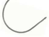 Rhodium Plated 18 Inch Round Mesh Necklace with Lobster Clasp