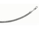 Rhodium Plated 7.5 Inch Round Popcorn like Bracelet with Lobster Clasp