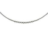 Rhodium Plated 17 Inch 5-8mm Round Bead Graduated Necklace with Lobster Clasp