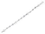 925 Sterling Silver Diamond Cut 7.25 Inch Starfish, Bucket Shell, and Slipper Link Sea Life Bracelet with Lobster Clasp