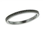 925 Sterling Silver Ruthenium Plated Stackable Ring with Black Micropave CZ`s