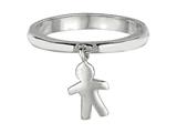 925 Sterling Silver Polished Boy Dangle Ring