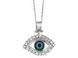 Sterling Silver 18 Inch Evil Eye Pendant