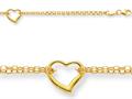 10 Inches 1 Hearts Ankle Bracelet