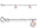 10 Inches 7 Double Hearts Adjustable Ankle Bracelet