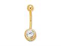 CZ Round Belly Ring