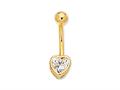CZ Heart Belly Ring