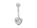 CZ Heart Belly Ring