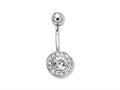 CZ Round Belly Ring