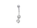 CZ Heart Belly Ring