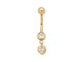 CZ Heart Belly Ring