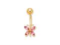 Pink Tourmaline Butterfly Belly Ring