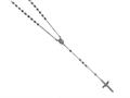 26 inches Silver Black Rhodium 3MM Rosary Bead Necklace